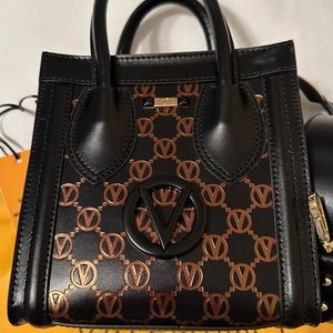 Valentino Eva Monogram Leather Tote
